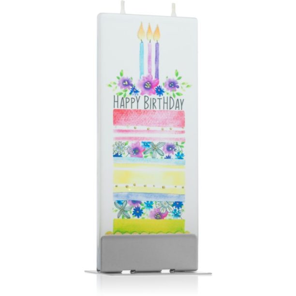 Flatyz Greetings Happy Birthday Cake свещ 6x15 см