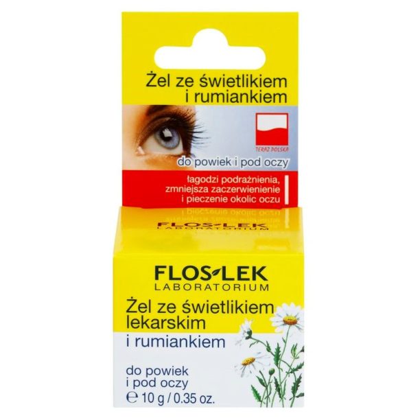 FlosLek Laboratorium Eye Care гел за околоочната зона с очанка и лайка 10 гр. купи на топ цена