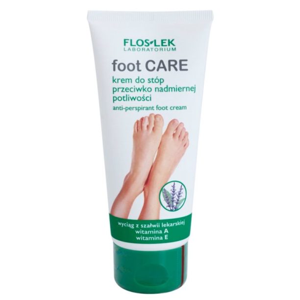 FlosLek Laboratorium Foot Care крем за крака  срещу силно изпотяване 100 мл.