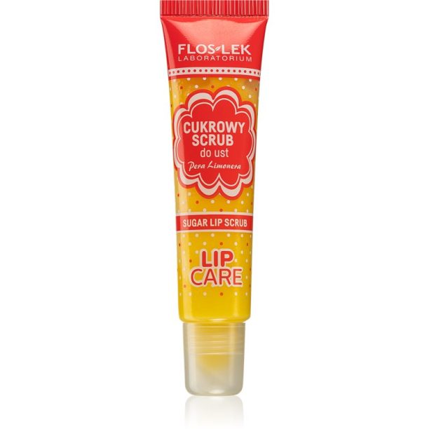 FlosLek Laboratorium Lip Care захарен пилинг за устни вкус Pera Limonera 14 гр.