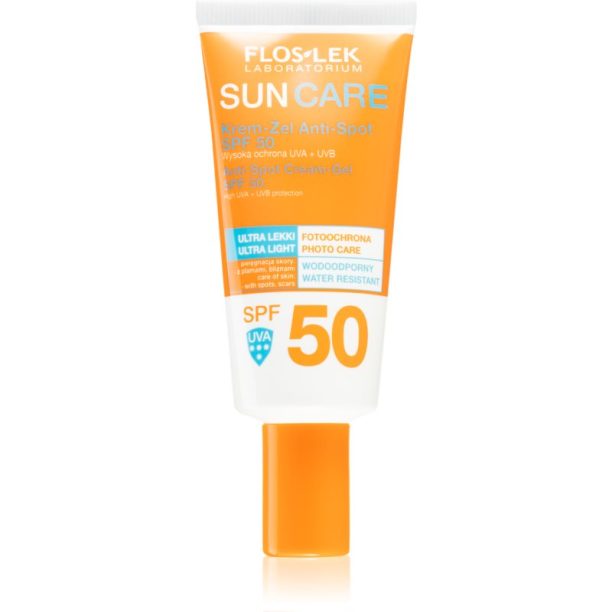 FlosLek Laboratorium Sun Care Derma защитен крем-гел за лице SPF 50 30 мл.