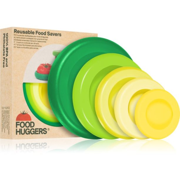 Food Huggers Food Huggers Set комплект силиконови капаци за плодове и зеленчуци боя Green 5 бр.