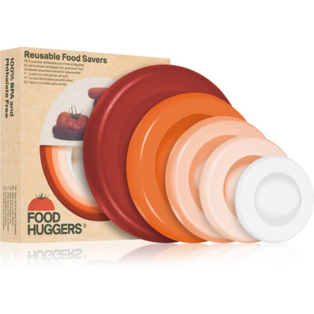 Food Huggers Food Huggers Set комплект силиконови капаци за плодове и зеленчуци боя Terracotta 5 бр.