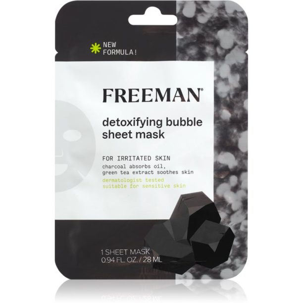 Freeman Essentials Charcoal & Green Tea Хидратираща платнена маска за мазна кожа 28 мл.