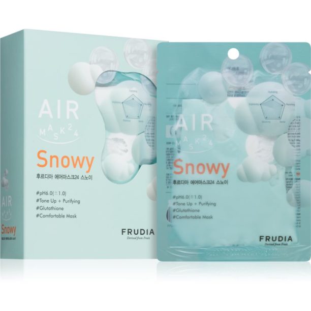 Frudia AIR Snowy платнена маска да уеднакви цвета на кожата 10x25 мл.