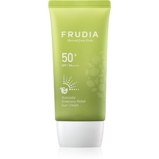 Frudia Sun Avocado Greenery Relief хидратиращ защитен крем за чувствителна кожа на лицето SPF 50+ 50 гр.