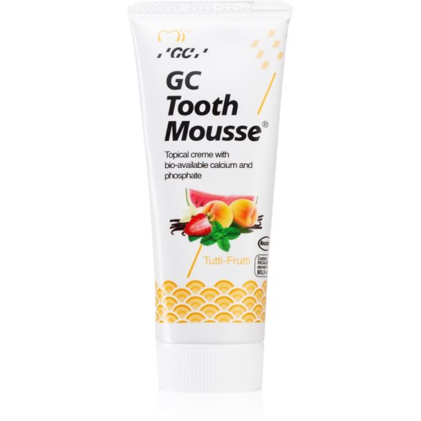 GC Tooth Mousse реминализиращ защитен крем за чувствителни зъби без флуорид вкус Tutti Frutti 35 мл.