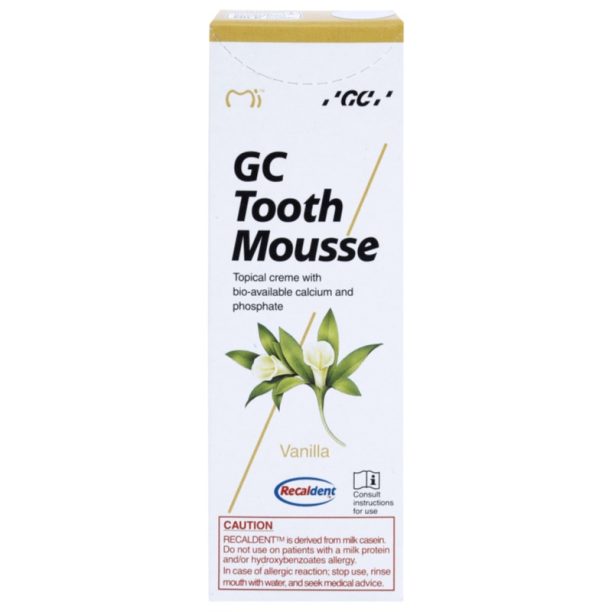 GC Tooth Mousse реминализиращ защитен крем за чувствителни зъби без флуорид вкус Vanilla 35 мл. купи на топ цена