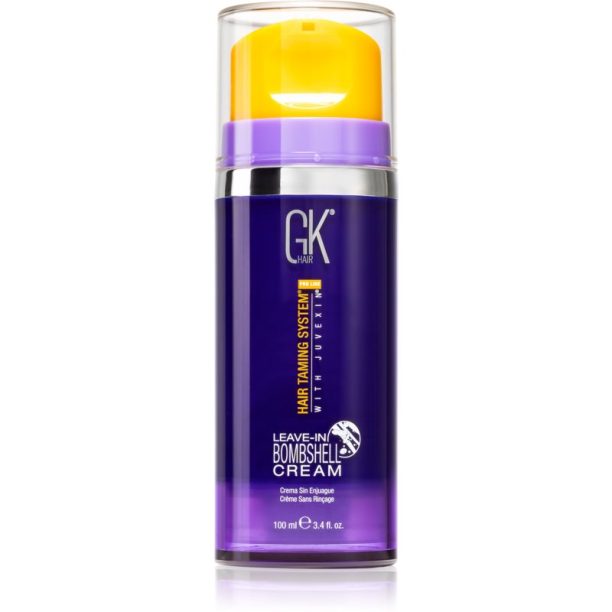 GK Hair Bombshell Leave-In Cream подхранващ балсам без отмиване за всички видове руса коса с дозатор 100 мл.