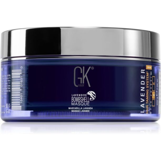 GK Hair Bombshell Masque Възстановяваща цветна маска за руса коса цвят Lavender 200 гр.