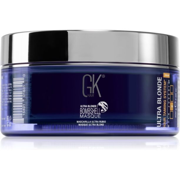 GK Hair Bombshell Masque Възстановяваща цветна маска за руса коса цвят Ultra Blonde 200 гр.