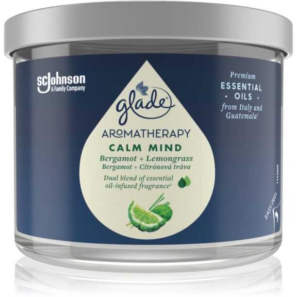 GLADE Aromatherapy Calm Mind ароматна свещ Bergamot + Lemongrass 260 гр. на ниска цена