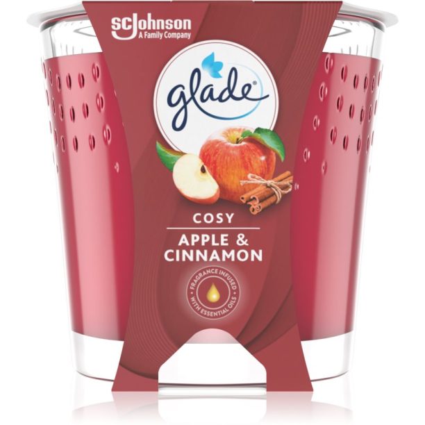 GLADE Cosy Apple & Cinnamon ароматна свещ 129 гр.