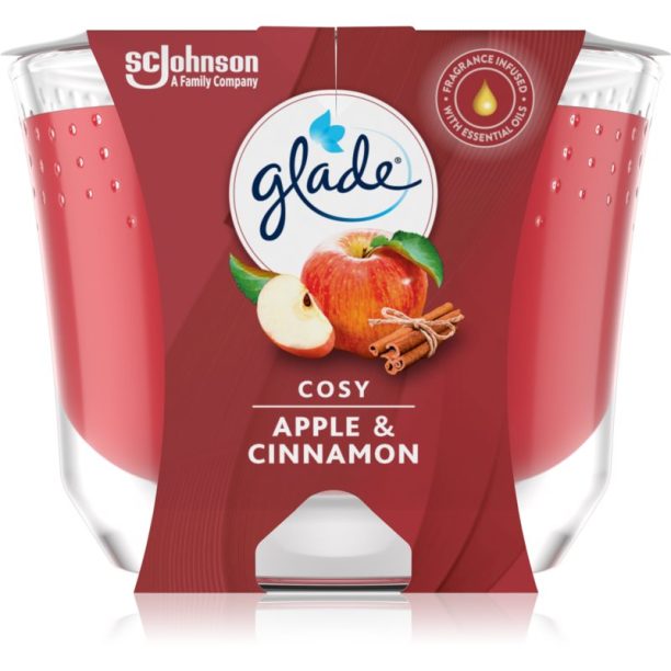 GLADE Cosy Apple & Cinnamon ароматна свещ 224 гр.