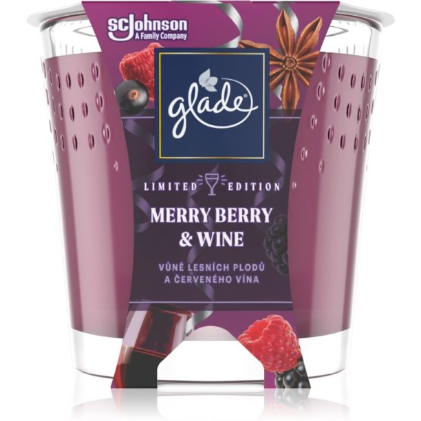 GLADE Merry Berry & Wine ароматна свещ 129 гр.