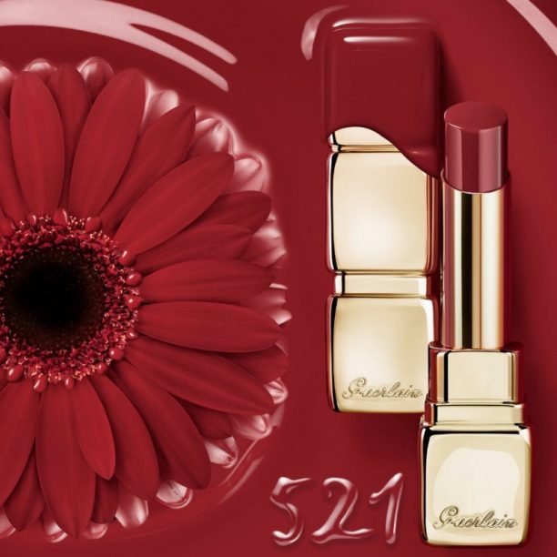 GUERLAIN KissKiss Shine Bloom бляскаво червило цвят 521 Kiss to Say 3