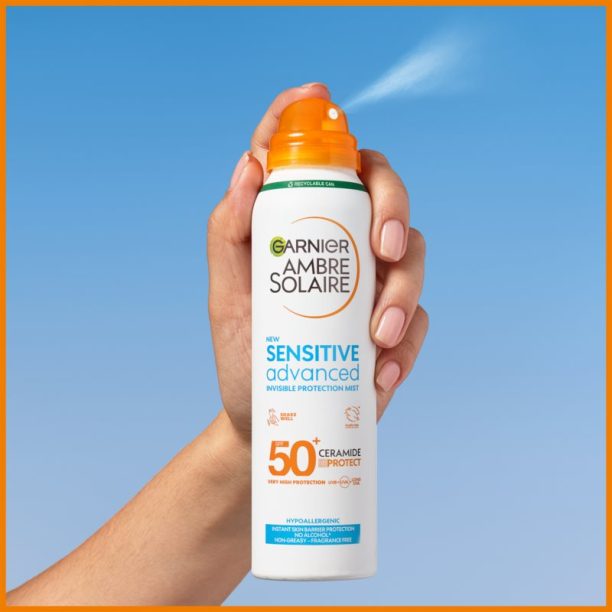 Garnier Ambre Solaire Sensitive Advanced мъгла за тен в спрей за много чувствителна кожа SPF 50+ 150 мл. купи на топ цена