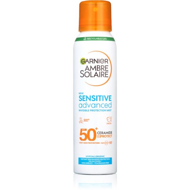 Garnier Ambre Solaire Sensitive Advanced мъгла за тен в спрей за много чувствителна кожа SPF 50+ 150 мл. на ниска цена