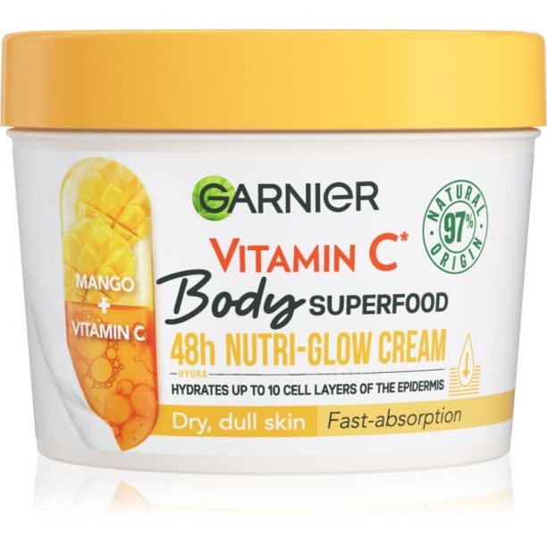 Garnier Body SuperFood озаряващ крем за тяло с витамин С 380 мл. на ниска цена