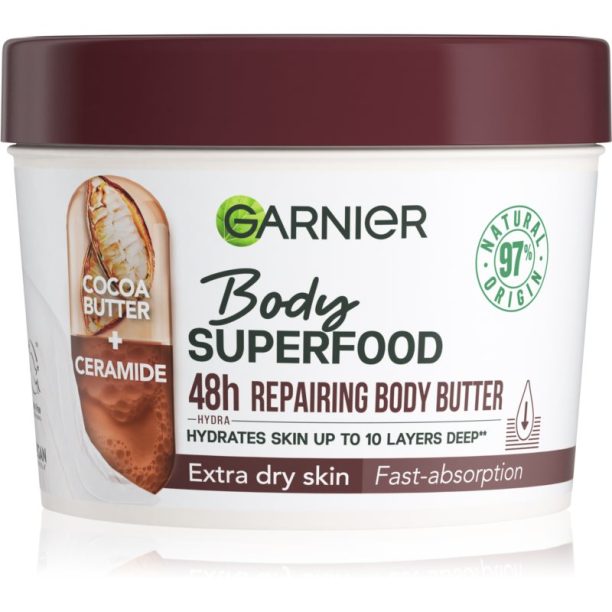 Garnier Body SuperFood подхранващо масло за тяло с какао 380 мл. на ниска цена