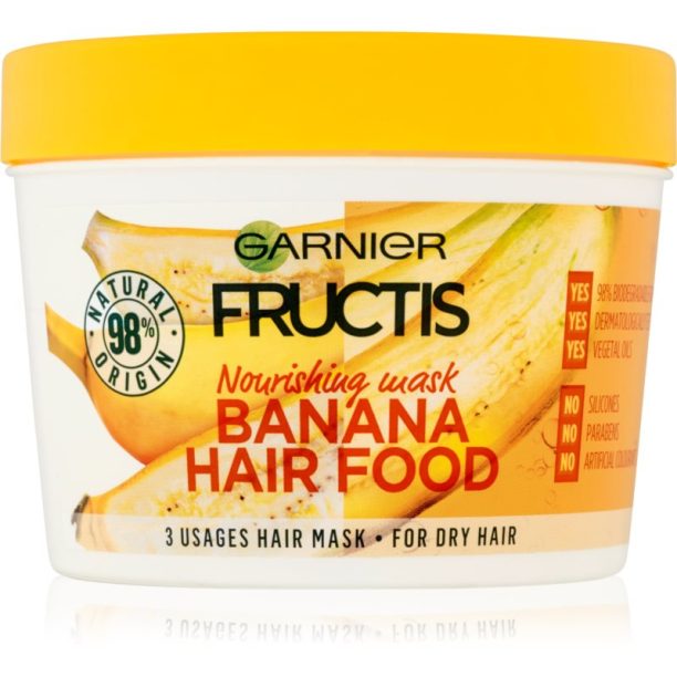 Garnier Fructis Banana Hair Food подхранваща маска за суха коса 390 мл.