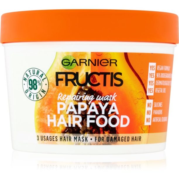 Garnier Fructis Papaya Hair Food възстановяваща маска за увредена коса 390 мл. на ниска цена