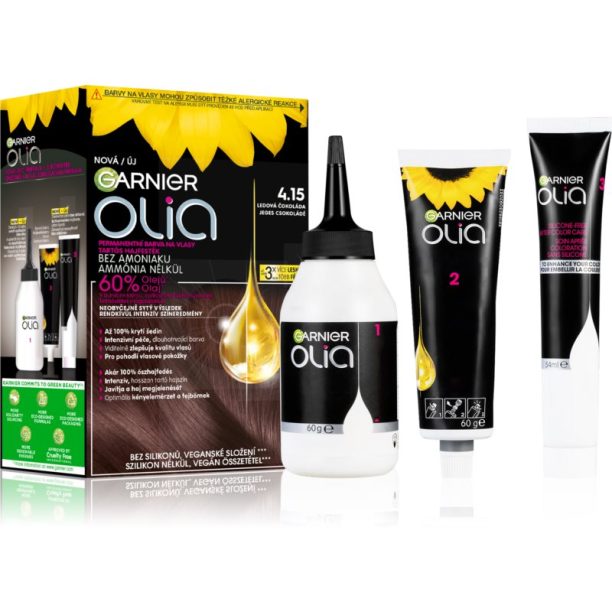 Garnier Olia Big Kit перманентната боя за коса цвят 4.15 Iced Chocolate