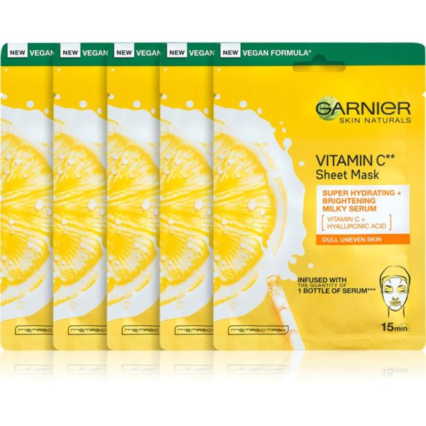 Garnier Skin Naturals Vitamin C платнена маска с озаряващ и хидратиращ ефект (с витамин С) на ниска цена