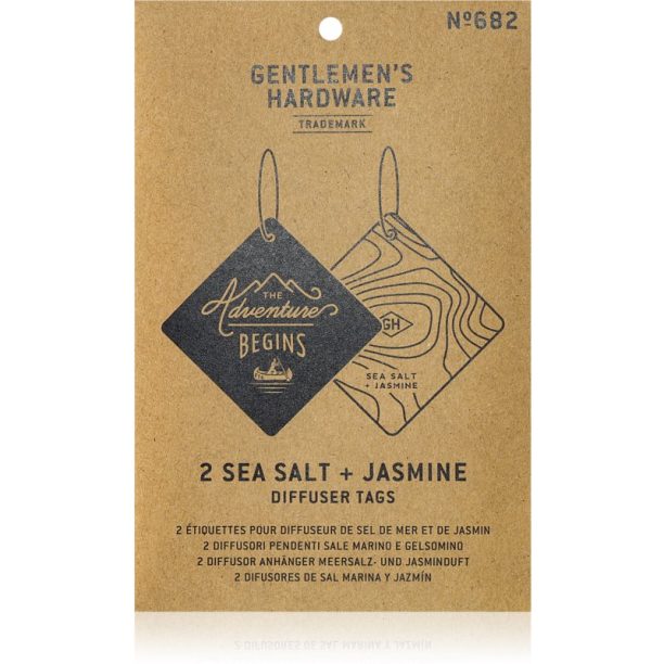 Gentlemen's Hardware Sea Salt & Jasmine ароматизатор за кола 2 бр.