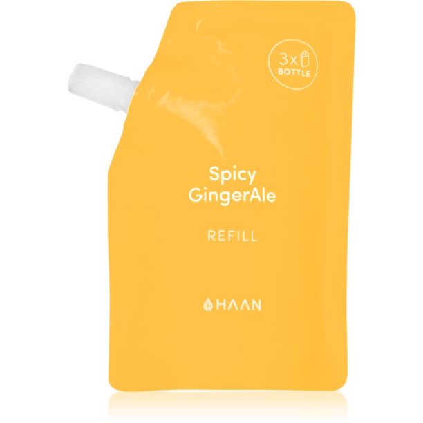 HAAN Hand Care Spicy GingerAle спрей за почистване на ръце с антибактериална добавка резервен пълнител 100 мл.