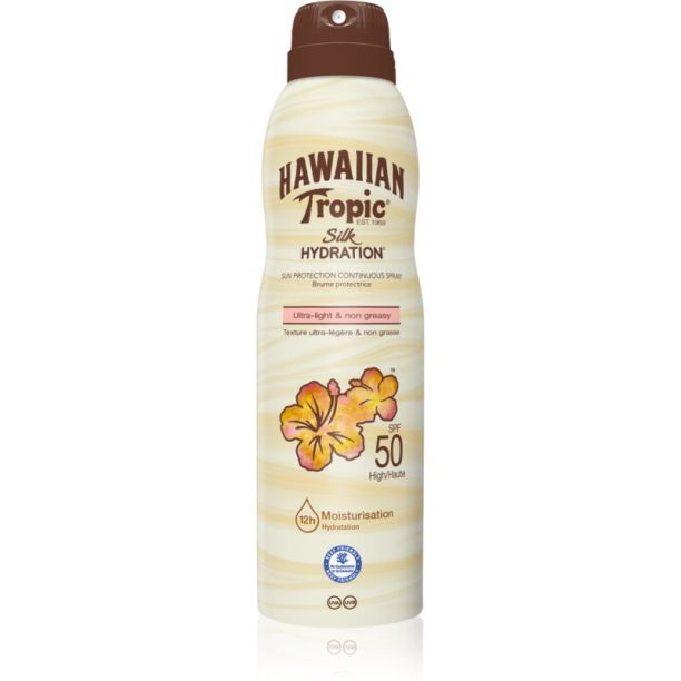 Hawaiian Tropic Silk Hydration Air Soft слънцезащитен спрей SPF 50 220 мл.