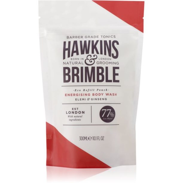 Hawkins & Brimble Energising Body Wash Eco Refill Pouch почистващ гел пълнител за мъже 300 мл.