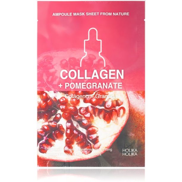 Holika Holika Ampoule Mask Sheet From Nature Collagen + Pomegranate платнена маска със стягащ ефект