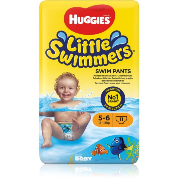 Huggies Little Swimmers 5-6 еднократни пелени за плуване 12–18 kg 11 бр.