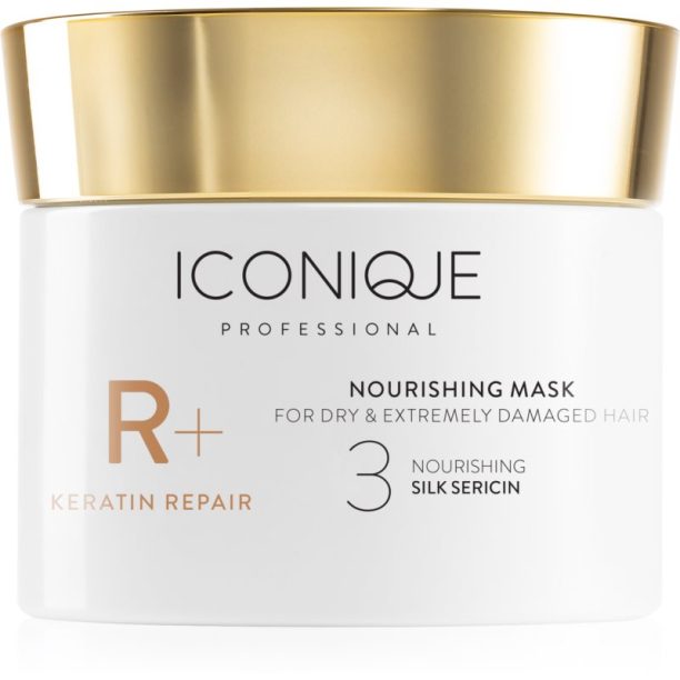 ICONIQUE Professional R+ Keratin repair Nourishing mask възстановяваща маска за суха и увредена коса 100 мл.