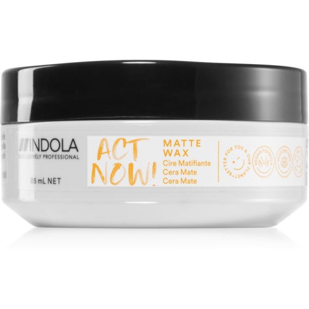 Indola Act Now! Matte Wax матиращ восък за коса 85 мл.