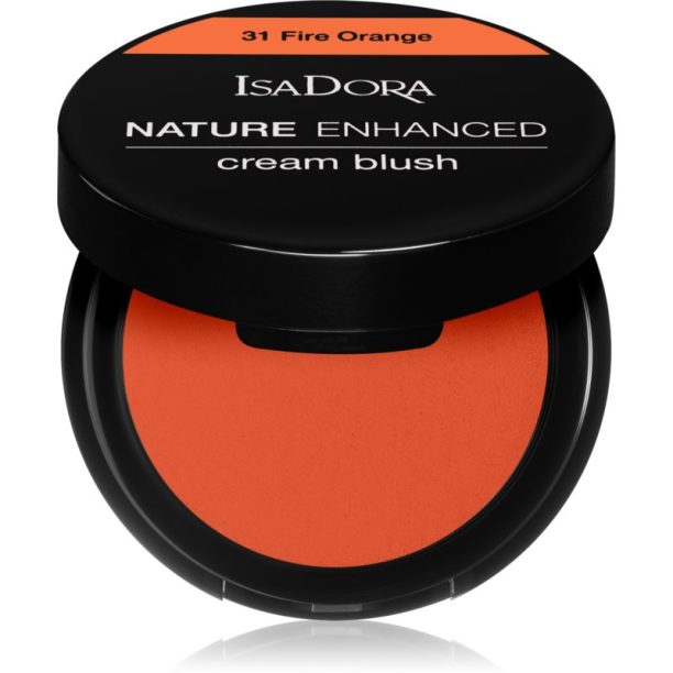 IsaDora Nature Enhanced Cream Blush компактен руж с четка и огледалце цвят 31 Fire Orange 3 гр.