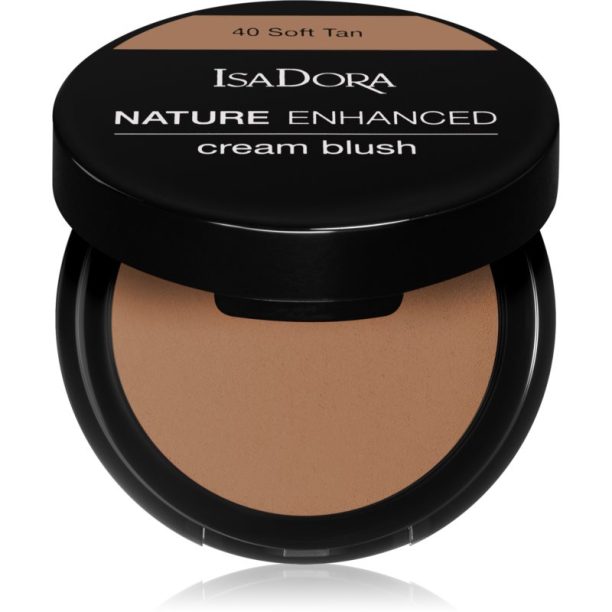 IsaDora Nature Enhanced Cream Blush компактен руж с четка и огледалце цвят 40 Soft Tan 3