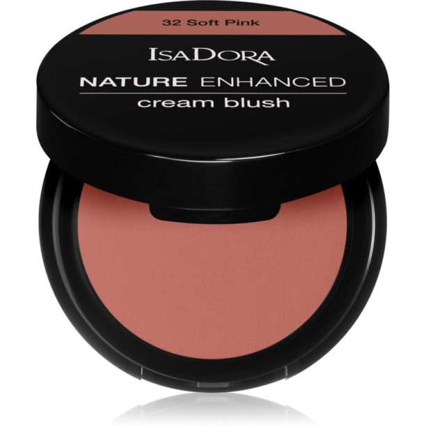 IsaDora Nature Enhanced Cream Blush компактен руж с четка и огледалце цвят Soft Pink