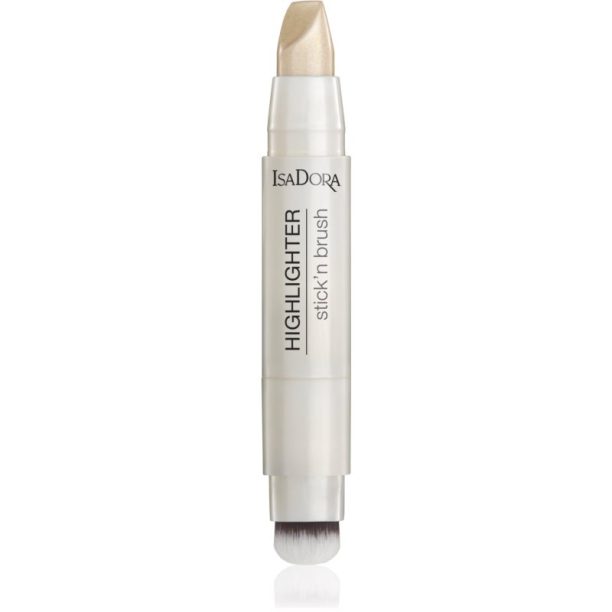 IsaDora Stick'n Brush Highlighter озаряващ стик с четка цвят 21 Sparkling Beige