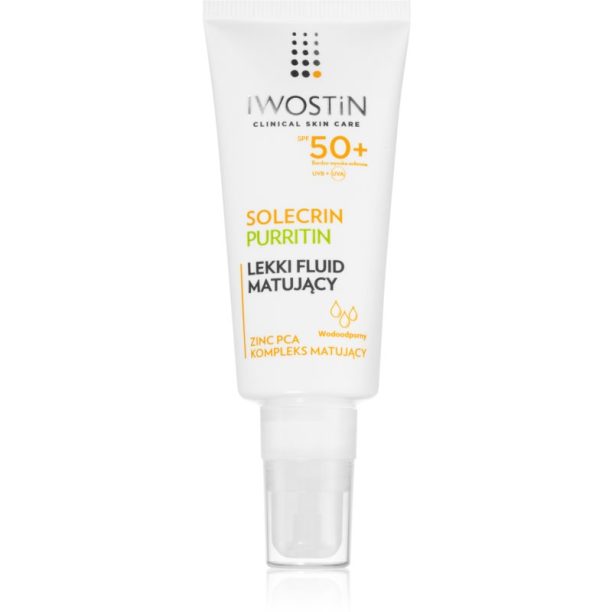 Iwostin Solecrin матиращ флуид за мазна кожа склонна към акне SPF 50+ 40 мл.