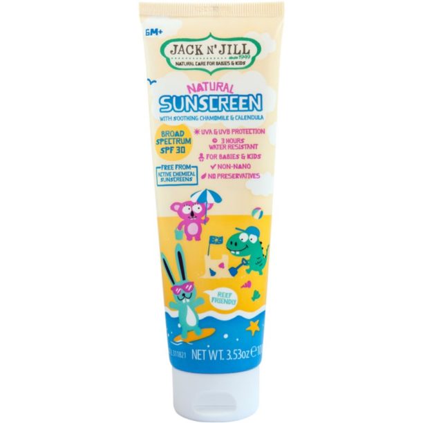 Jack N’ Jill Natural Sunscreen крем за тен за деца SPF 30 100 гр.