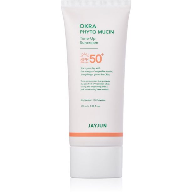 Jayjun Okra Phyto Mucin тониращ защитен крем SPF 50+ 100 мл.