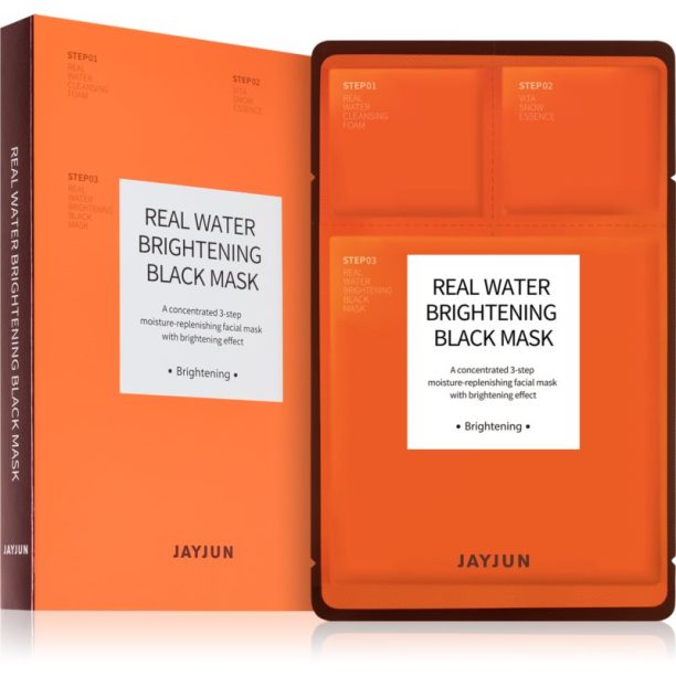 Jayjun Real Water Brightening хидратираща платнена маска за озаряване на лицето 5 бр.