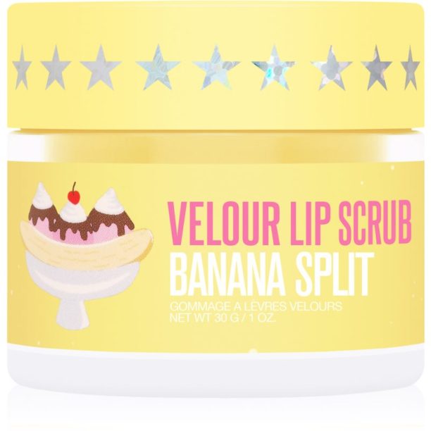 Jeffree Star Cosmetics Banana Fetish Velour Lip Scrub захарен пилинг за устни Banana Split 30 гр.