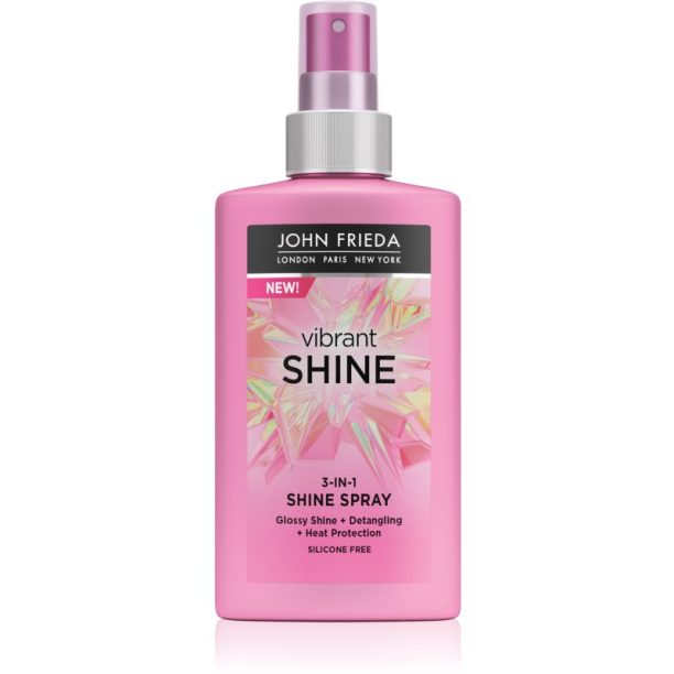 John Frieda Vibrant Shine мултифункционален спрей за блясък и мекота на косата 150 мл.