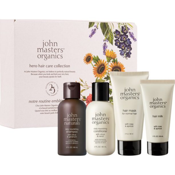 John Masters Organics Hero Hair Care подаръчен комплект (за постигане на съвършен вид на косата)