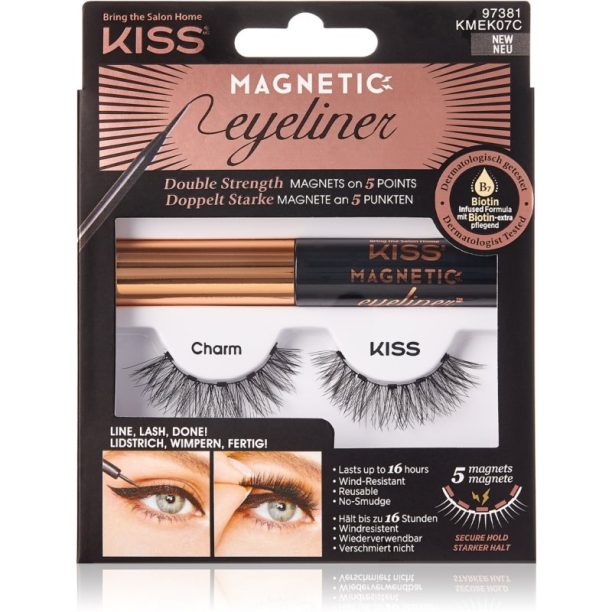 KISS Magnetic Eyeliner & Eyelash Kit магнитни мигли 07 Charm 5 гр.