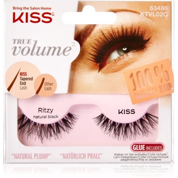 KISS True Volume Ritzy изкуствени мигли Natural Black 2 бр.