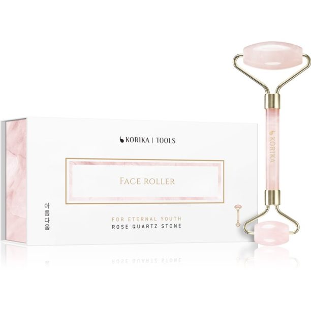 KORIKA Tools Face Roller Rose Quartz Stone масажно валяче на лицето и шията Quartz Roller Pink на ниска цена